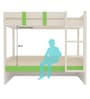 Primera Twin Bunk Bed with Right Ladder in Verdant Green with Light Woodgrain Finish