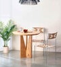 Primitive Solid Wood 2 Seater Dining Table in Natural Finish