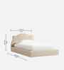 Princess Boucle Kids Toddler Bed With Box Storage In Cream Colour