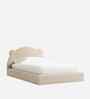 Princess Boucle Kids Twin Bed With Box Storage In Cream Colour