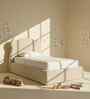 Princess Boucle Kids Twin Bed With Hydraulic Storage In Cream Colour