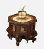 Princess Solid Wood End Table in Walnut Colour