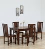 Princeton Sheesham Wood 4 Seater Dining Set In Provincial Teak Finish