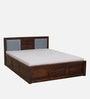 Princeton Sheesham Wood King Size Bed In Provincial Teak Finish With Box Storage