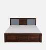Princeton Sheesham Wood Queen Size Bed In Provincial Teak Finish With Drawer Storage