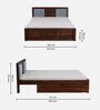 Princeton Sheesham Wood Queen Size Bed In Provincial Teak Finish With Drawer Storage