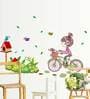 Little Girl On Cycle Wall Sticker