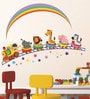 Pvc Wall Stickers Animals Train And Rainbow