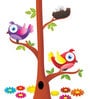 Wall Stickers Beautiful Birds And Nest On A Tree