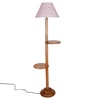 Printed Cotton Conical Wooden Floor Lamp