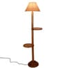 Printed Cotton Conical Wooden Floor Lamp