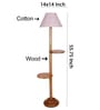 Printed Cotton Conical Wooden Floor Lamp
