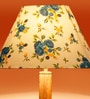 Printed Cotton Conical Wooden Floor Lamp