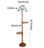 Printed Cotton Conical Wooden Floor Lamp