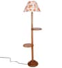 Printed Cotton Conical Wooden Floor Lamp