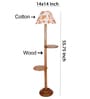 Printed Cotton Conical Wooden Floor Lamp