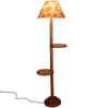 Printed Cotton Conical Wooden Floor Lamp