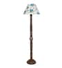 Printed Cotton Conical Wooden Floor Lamp