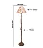 Printed Cotton Conical Wooden Floor Lamp