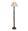 Printed Cotton Conical Wooden Floor Lamp