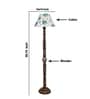 Printed Cotton Conical Wooden Floor Lamp