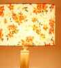 Printed Cotton Drum Wooden Floor Lamp
