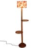Printed Cotton Drum Wooden Floor Lamp