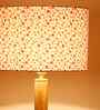 Printed Cotton Drum Wooden Floor Lamp