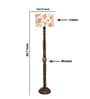 Printed Cotton Drum Wooden Floor Lamp