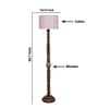 Printed Cotton Drum Wooden Floor Lamp