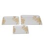 Floral- Printed White & Gold Melamine (Set of 3) Tray Set
