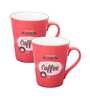 Printed Classic 320ml Pink & White Ceramic (Set of 2) Coffee Mug