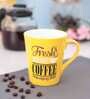 Printed 320ml Yellow & Brown Ceramic Coffee Mug