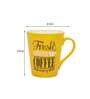 Printed 320ml Yellow & Brown Ceramic Coffee Mug