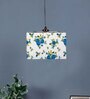 Printed Cotton Square Hanging Lamp