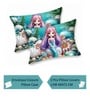 Blue 7D Digital Printed Queen Size Bedsheet Sheet with 2 Matching Pillow Covers