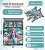 Blue 7D Digital Printed Queen Size Bedsheet Sheet with 2 Matching Pillow Covers