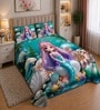 Blue 7D Digital Printed Queen Size Bedsheet Sheet with 2 Matching Pillow Covers