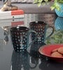 Printed Glossy 250ml Brown & Blue Ceramic (Set of 6) Coffee Mug