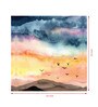 Printed Multicolor Landscape View With Flying Birds (Set Of 1) Canvas Wall