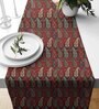 Maroon Poly Cotton (13 x 72) Traditional Printed Table Runner