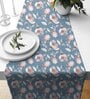 Blue Poly Cotton (13 x 72) Floral Printed Table Runner