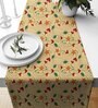 Beige Poly Cotton (13 x 72) Floral Printed Table Runner