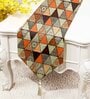 Multicolor Poly Cotton (13 x 60) Geometric Printed  Tassle Table Runner