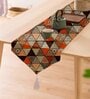 Multicolor Poly Cotton (13 x 60) Geometric Printed  Tassle Table Runner