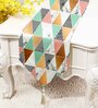 Multicolor Poly Cotton (13 x 72) Geometric Printed Tassle Table Runner
