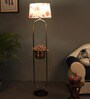 Lorelai Red Cloth Shade Shelf Floor Lamp With Iron Base