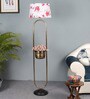 Lorelai Red Cloth Shade Shelf Floor Lamp With Iron Base