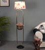 Lorelai Red Cloth Shade Shelf Floor Lamp With Iron Base