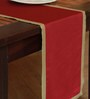 Plain Solid Maroon Polyester 84X12 Inches Table Runner